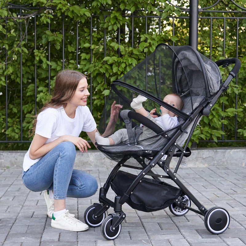 DUOMI 2-in-1 Stroller Sun Shade and Mosquito Net Cover - Universal Breathable Baby Cover With Two-Way Zipper for Extender - Image 5